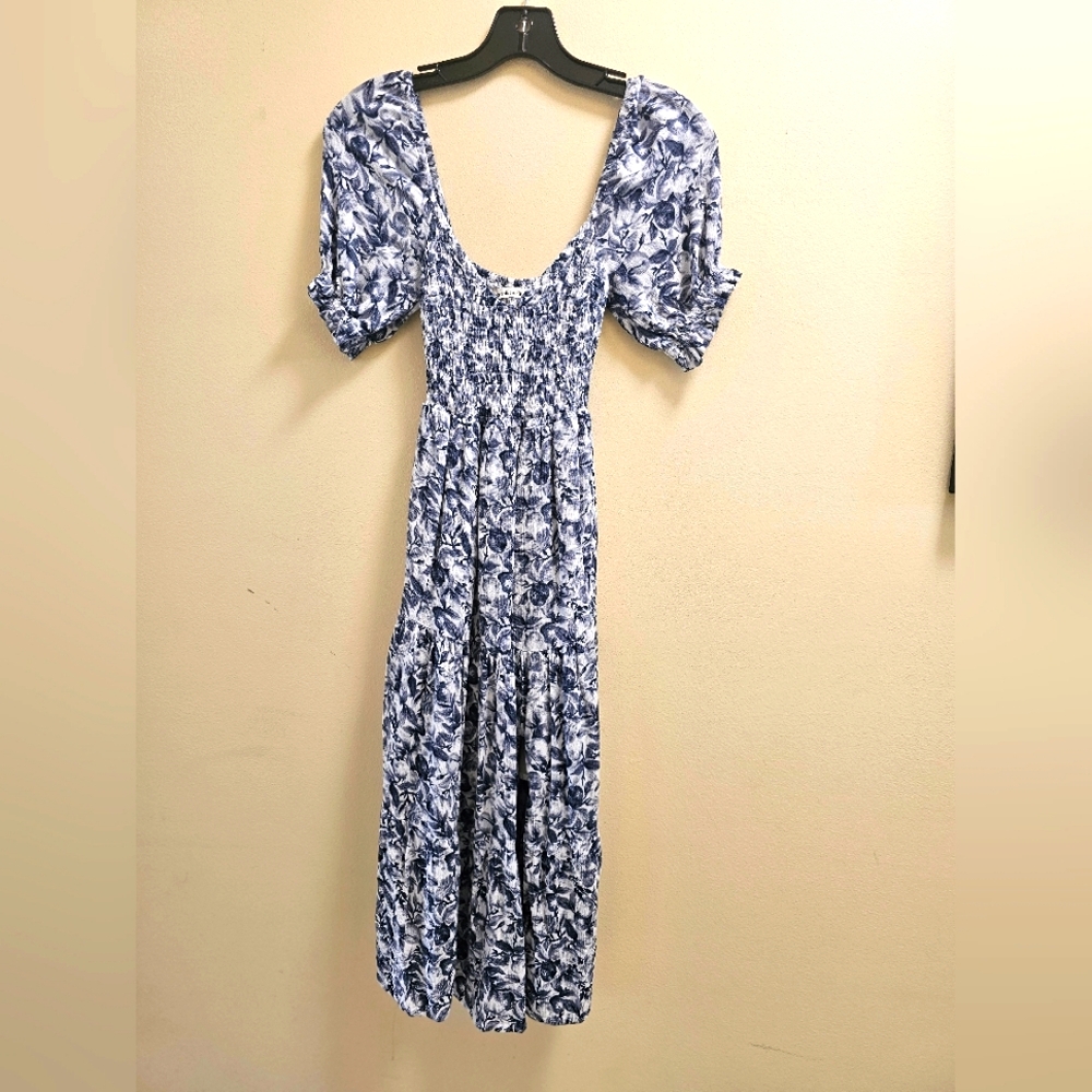 Abercrombie & Fitch Blue Floral Midi Dress